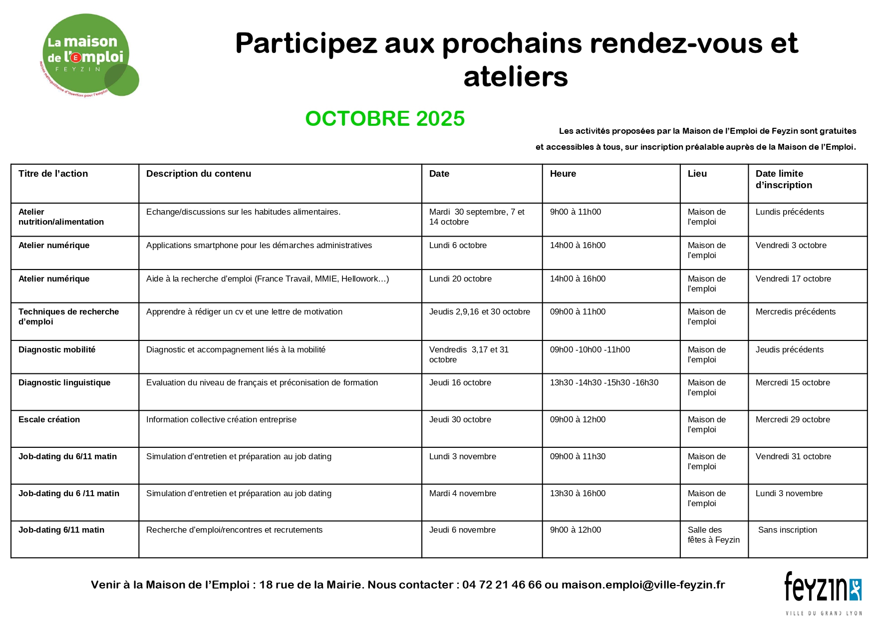 planning MDE juin