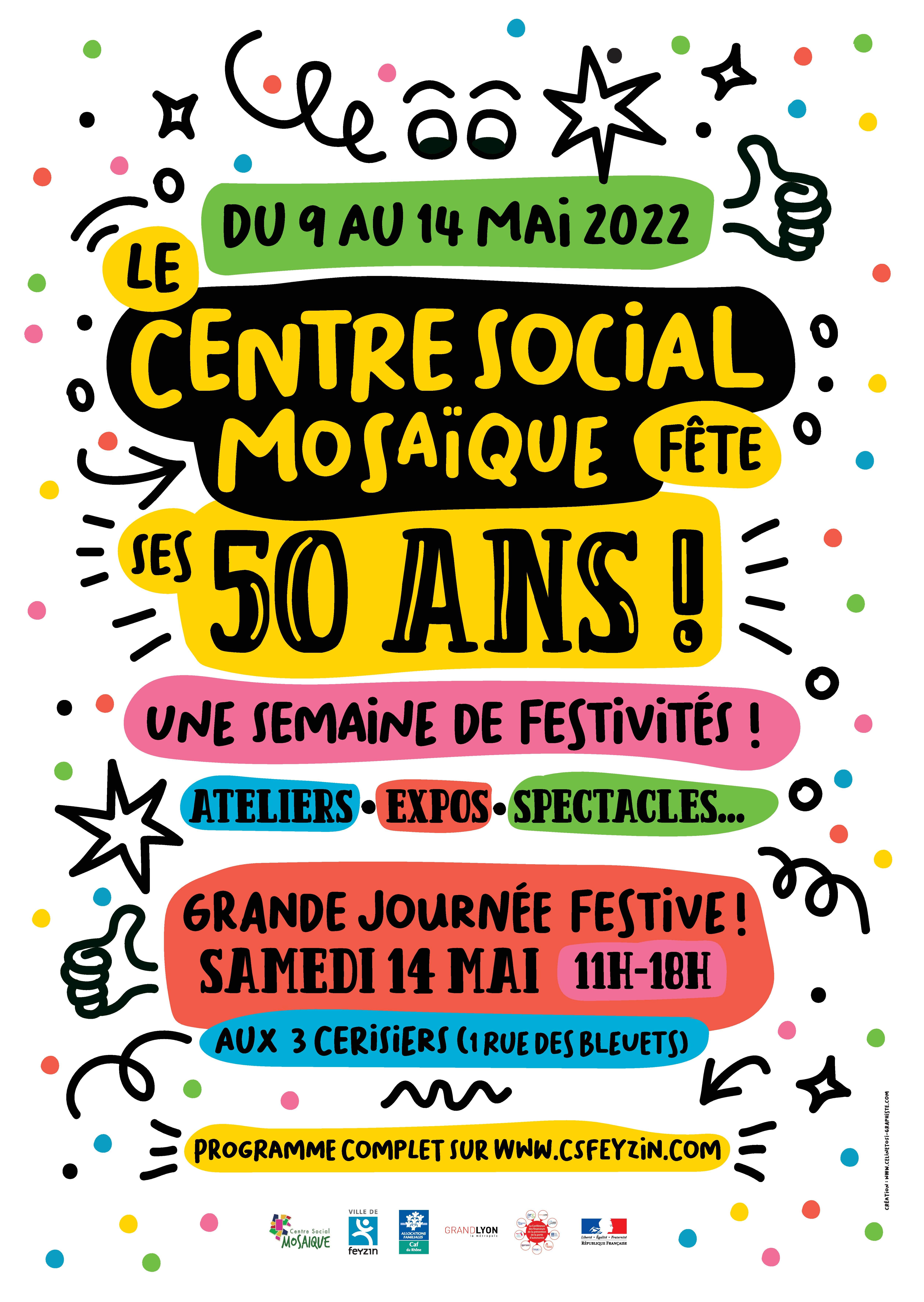 affiche 50 ans centre social feyzin