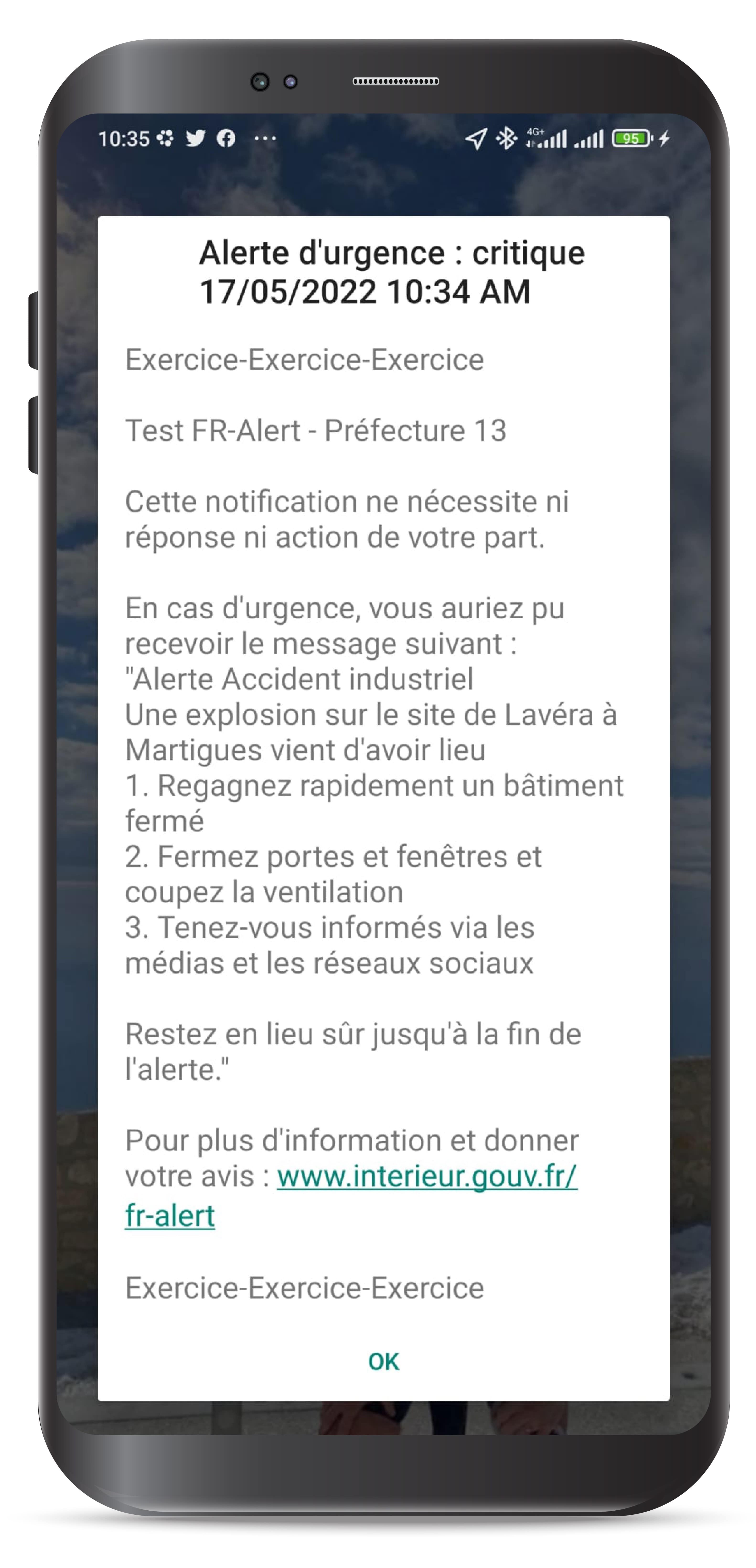 fr alert message exemple